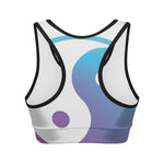 Purple And Blue Yin Yang Print Women's Sports Bra