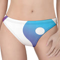 Purple And Blue Yin Yang Print Women's Thong