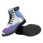 Purple And Blue Yin Yang Print Work Boots