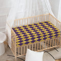Purple And Gold Harlequin Pattern Print Baby Crib Sheet