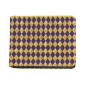 Purple And Gold Harlequin Pattern Print Bifold Wallet