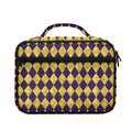Purple And Gold Harlequin Pattern Print Briefcase Bible Bag