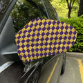 Purple And Gold Harlequin Pattern Print Car Side Mirror Covers