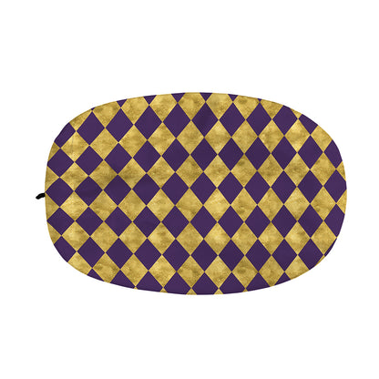 Purple And Gold Harlequin Pattern Print Car Side Mirror Covers