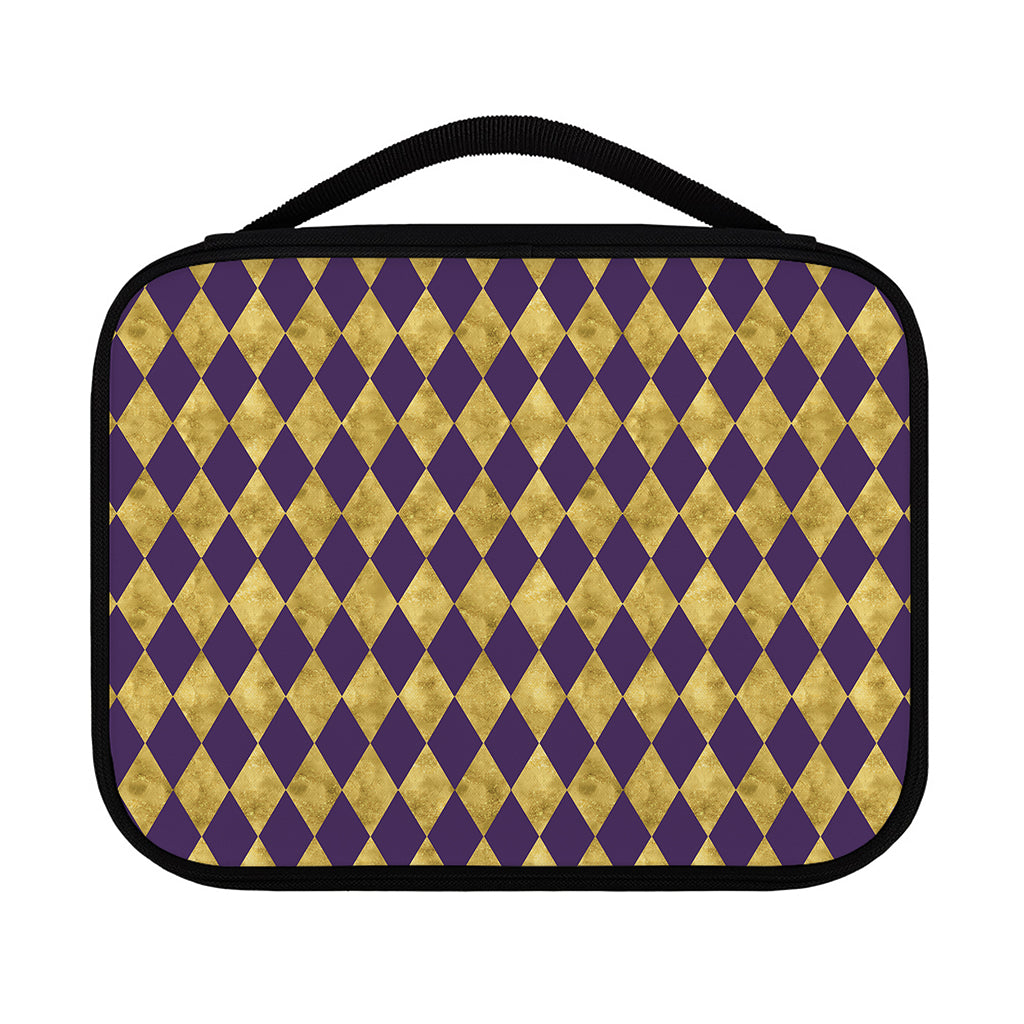 Purple And Gold Harlequin Pattern Print Classic Bible Case