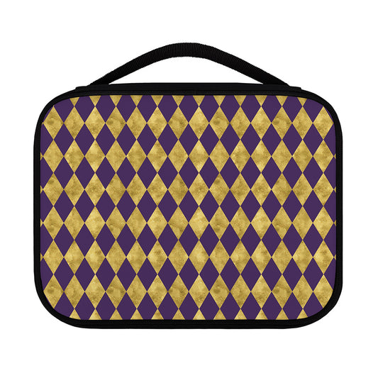 Purple And Gold Harlequin Pattern Print Classic Bible Case