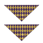 Purple And Gold Harlequin Pattern Print Dog Bandana