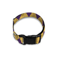 Purple And Gold Harlequin Pattern Print Dog Collar
