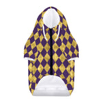 Purple And Gold Harlequin Pattern Print Dog Zip Up Hoodie