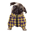 Purple And Gold Harlequin Pattern Print Dog Zip Up Jacket