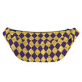 Purple And Gold Harlequin Pattern Print Fanny Pack