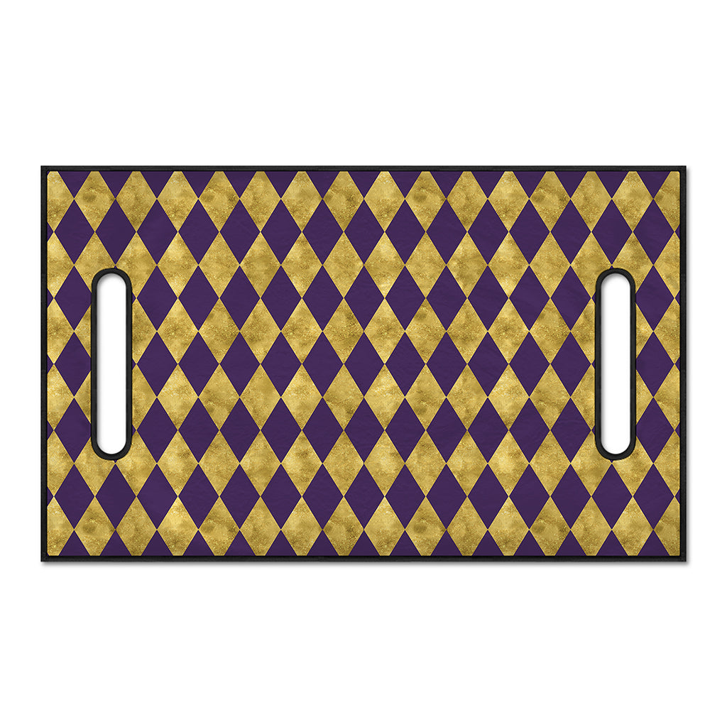Purple And Gold Harlequin Pattern Print Golf Cart Seat Cover