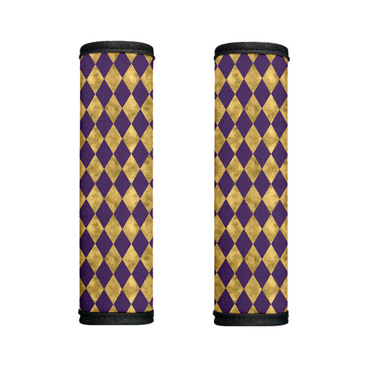 Purple And Gold Harlequin Pattern Print Handle Covers