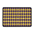 Purple And Gold Harlequin Pattern Print Kitchen Mat