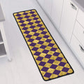 Purple And Gold Harlequin Pattern Print Long Kitchen Mat