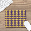 Purple And Gold Harlequin Pattern Print Mouse Pad