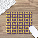 Purple And Gold Harlequin Pattern Print Mouse Pad
