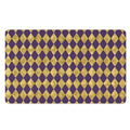Purple And Gold Harlequin Pattern Print Polyester Doormat