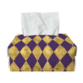 Purple And Gold Harlequin Pattern Print Rectangle Tissue Box Cover
