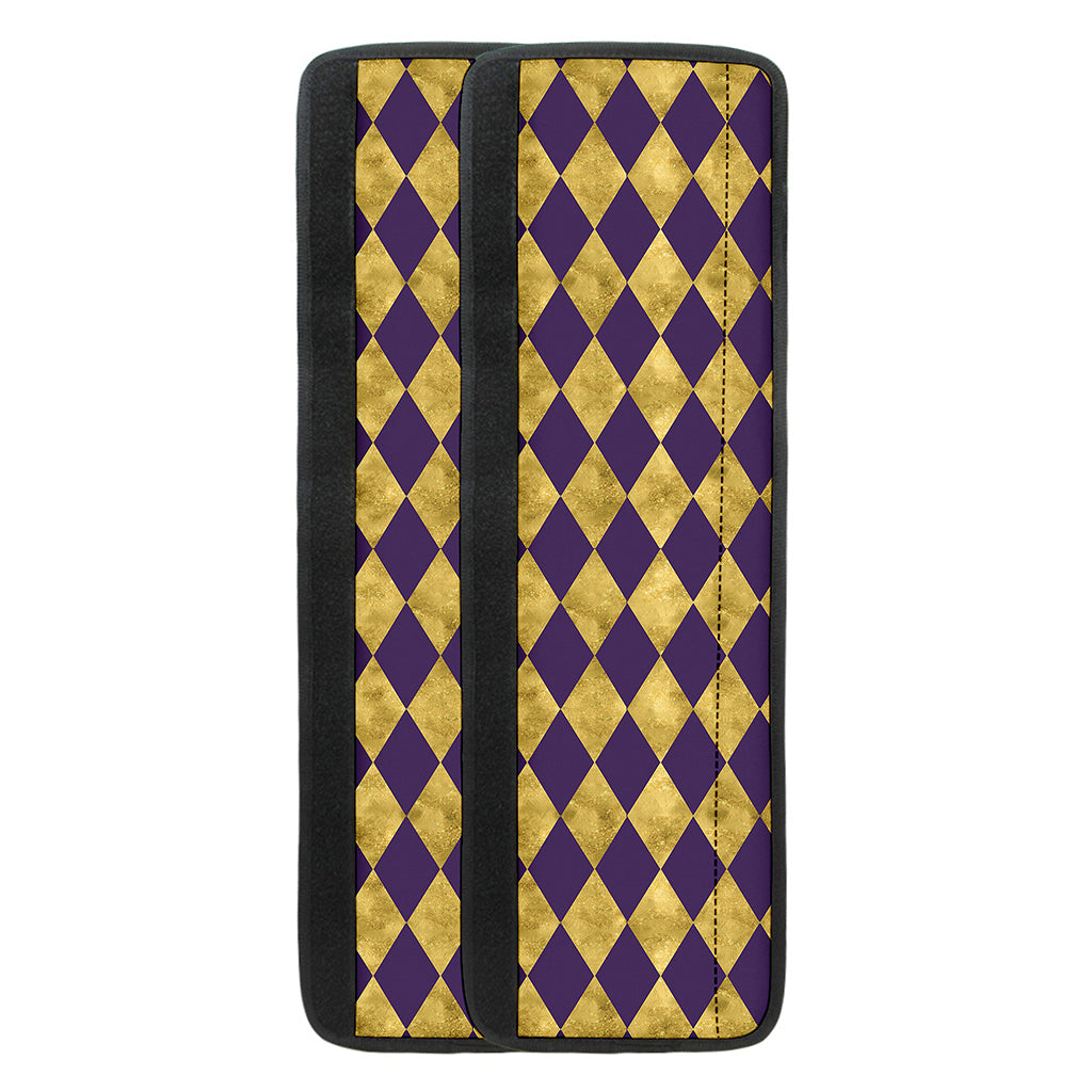 Purple And Gold Harlequin Pattern Print Refrigerator Handle Covers