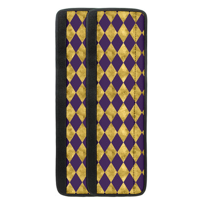 Purple And Gold Harlequin Pattern Print Refrigerator Handle Covers
