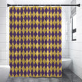Purple And Gold Harlequin Pattern Print Shower Curtain