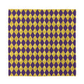 Purple And Gold Harlequin Pattern Print Silk Bandana