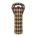 Purple And Gold Harlequin Pattern Print Single Neoprene Wine Tote