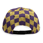 Purple And Gold Harlequin Pattern Print Snapback Cap