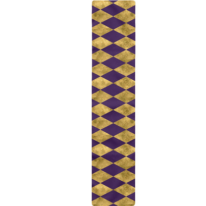 Purple And Gold Harlequin Pattern Print Table Runner