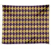 Purple And Gold Harlequin Pattern Print Tapestry