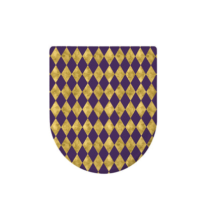 Purple And Gold Harlequin Pattern Print Toilet Lid Cover
