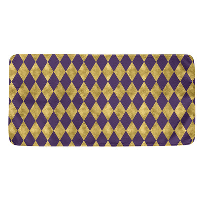 Purple And Gold Harlequin Pattern Print Towel