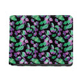 Purple And Green Leaf Pattern Print Bifold Wallet