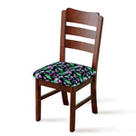 Purple And Green Leaf Pattern Print Chair Cushion Cover