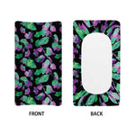 Purple And Green Leaf Pattern Print Changing Pad Cover