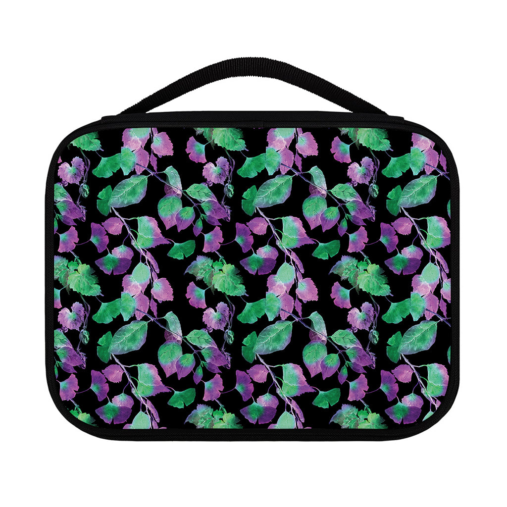 Purple And Green Leaf Pattern Print Classic Bible Case