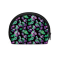 Purple And Green Leaf Pattern Print Coin Purse