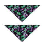 Purple And Green Leaf Pattern Print Dog Bandana