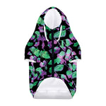 Purple And Green Leaf Pattern Print Dog Zip Up Hoodie