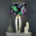 Purple And Green Leaf Pattern Print Drum Lamp Shade