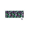Purple And Green Leaf Pattern Print Extended Mouse Pad