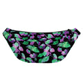 Purple And Green Leaf Pattern Print Fanny Pack
