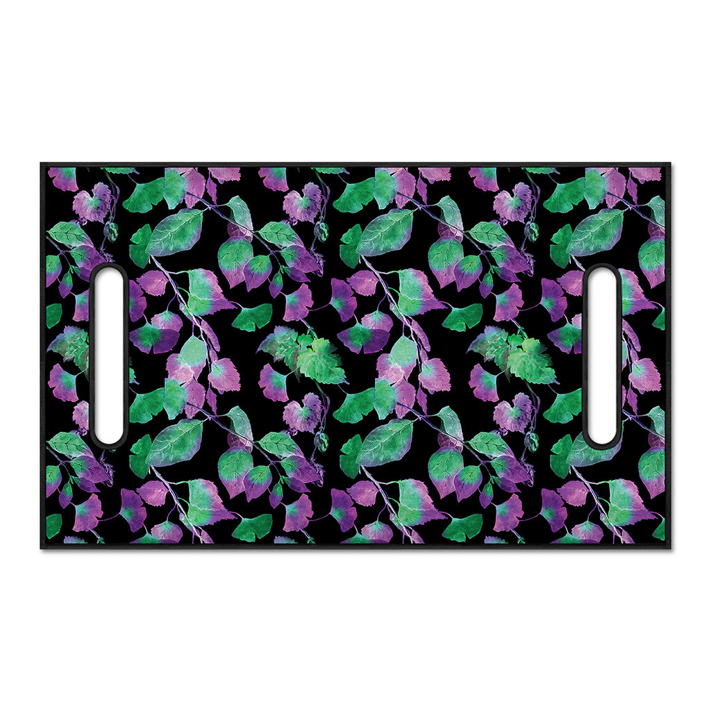 Purple And Green Leaf Pattern Print Golf Cart Seat Cover