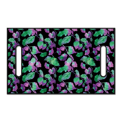 Purple And Green Leaf Pattern Print Golf Cart Seat Cover
