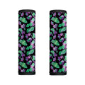 Purple And Green Leaf Pattern Print Handle Covers