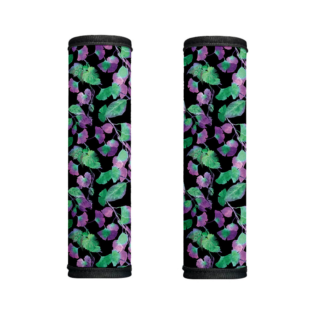Purple And Green Leaf Pattern Print Handle Covers