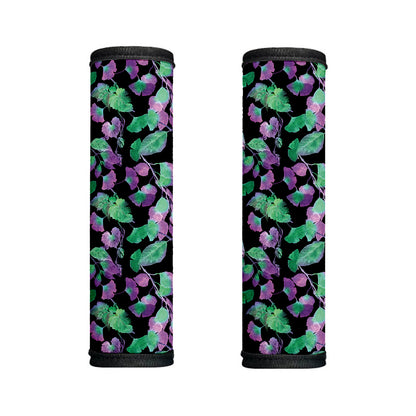 Purple And Green Leaf Pattern Print Handle Covers