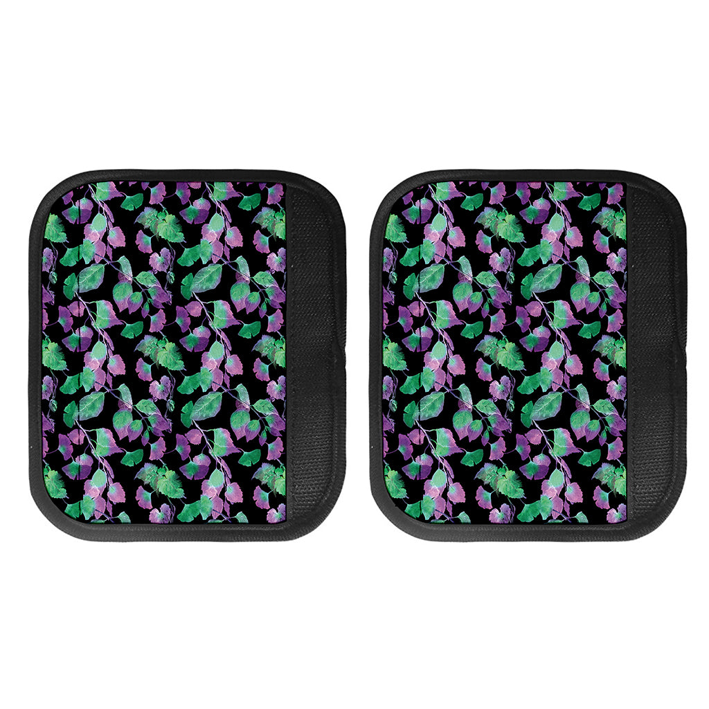 Purple And Green Leaf Pattern Print Handle Covers