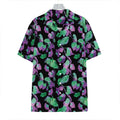 Purple And Green Leaf Pattern Print Hawaiian Shirt